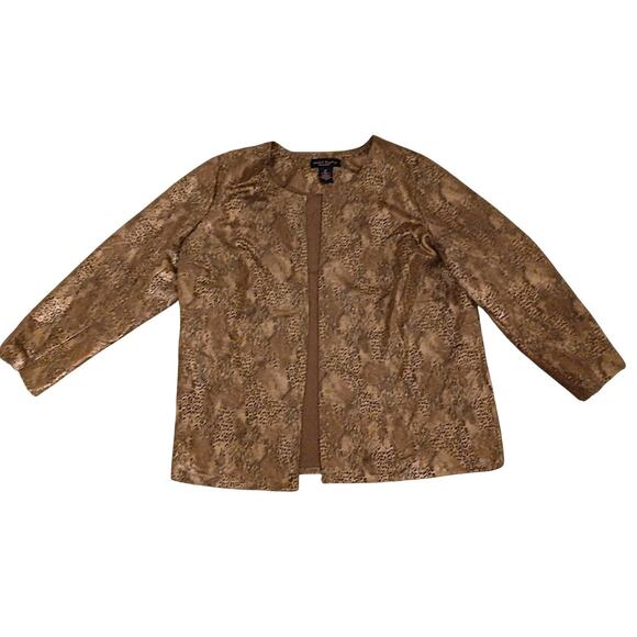 Isabel Hayley Special Occasion Jacket Plus Sz 2X Animal Print Golden Brown Party - Picture 10 of 16
